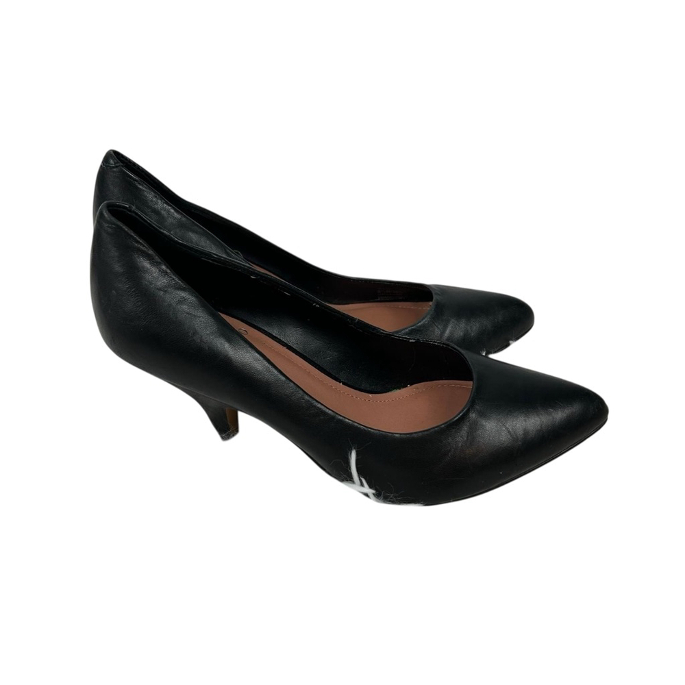 Vince Camuto Vickiy Pump Heel Womens 6.5 Black Leather Pointed Toe Formal Office - Picture 4 of 13